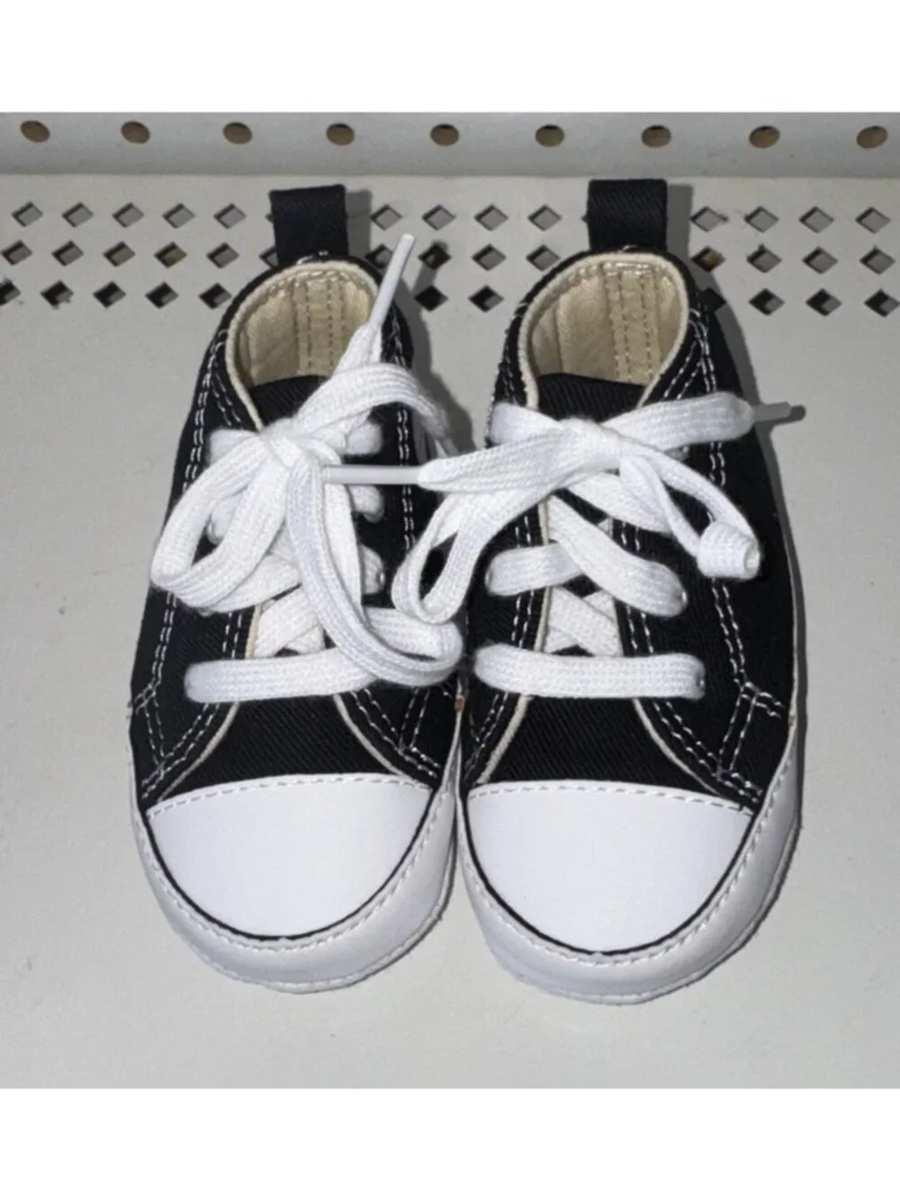 Converse First Star Hi Boys Baby Infant Crib Shoes Booties Size 3 Black 8J231